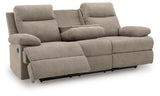 Side-Swipe Mocha Reclining Sofa and Loveseat from Ashley - Luna Furniture