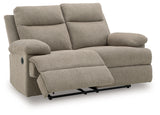 Side-Swipe Mocha Reclining Sofa and Loveseat from Ashley - Luna Furniture