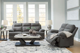 Side-Swipe Charcoal Reclining Living Room Set from Ashley - Luna Furniture