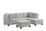 Sienna Boucle Gray Sectional with Ottoman from Happy Homes - Luna Furniture