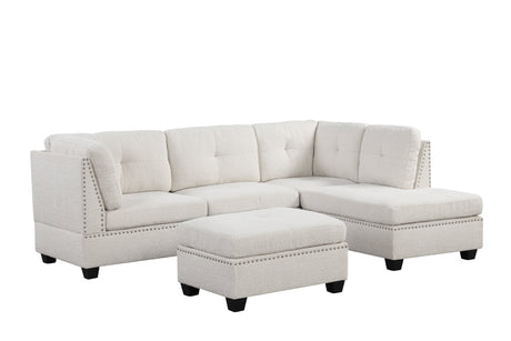 Sienna Sand Boucle Sectional with Ottoman from Happy Homes - Luna Furniture