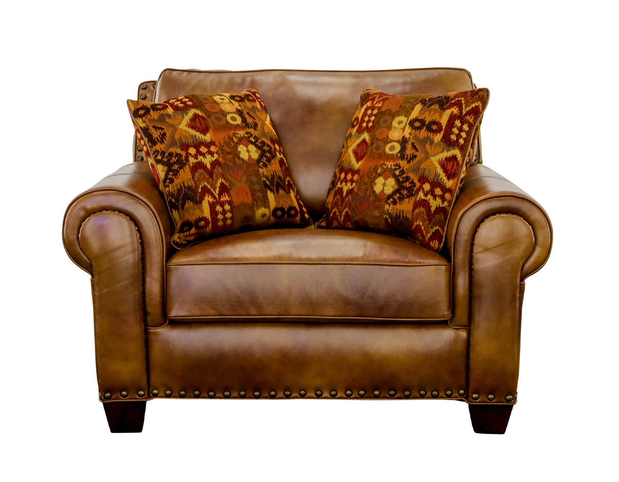 Silverado Camel Top-Grain Leather Oversized Chair from Steve Silver - Luna Furniture