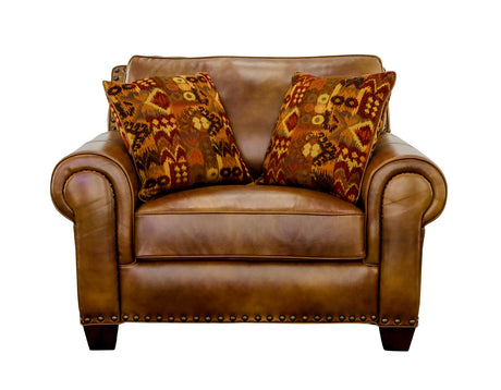 Silverado Camel Top-Grain Leather Oversized Chair from Steve Silver - Luna Furniture
