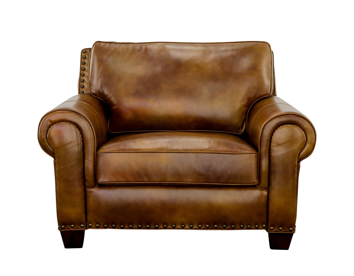 Silverado Camel Top-Grain Leather Oversized Chair from Steve Silver - Luna Furniture