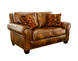 Silverado Camel Top-Grain Leather Loveseat from Steve Silver - Luna Furniture