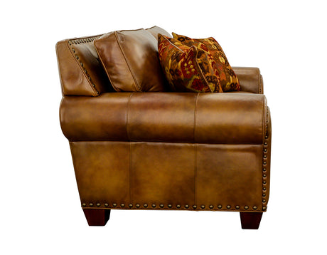 Silverado Camel Top-Grain Leather Loveseat from Steve Silver - Luna Furniture
