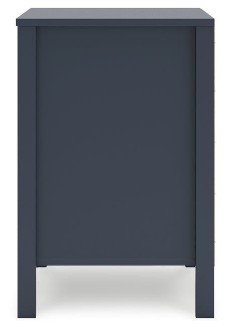 Simmenfort Full Platform Bed with 2 Nightstands in Navy Blue from Ashley - Luna Furniture