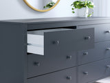 Simmenfort Twin Panel Headboard with Dresser, Chest and Nightstand in Navy Blue from Ashley - Luna Furniture