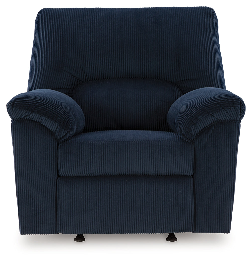 SimpleJoy Navy Recliner from Ashley - Luna Furniture
