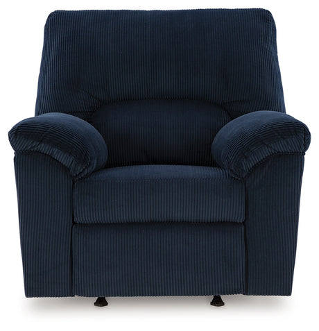 SimpleJoy Navy Recliner from Ashley - Luna Furniture