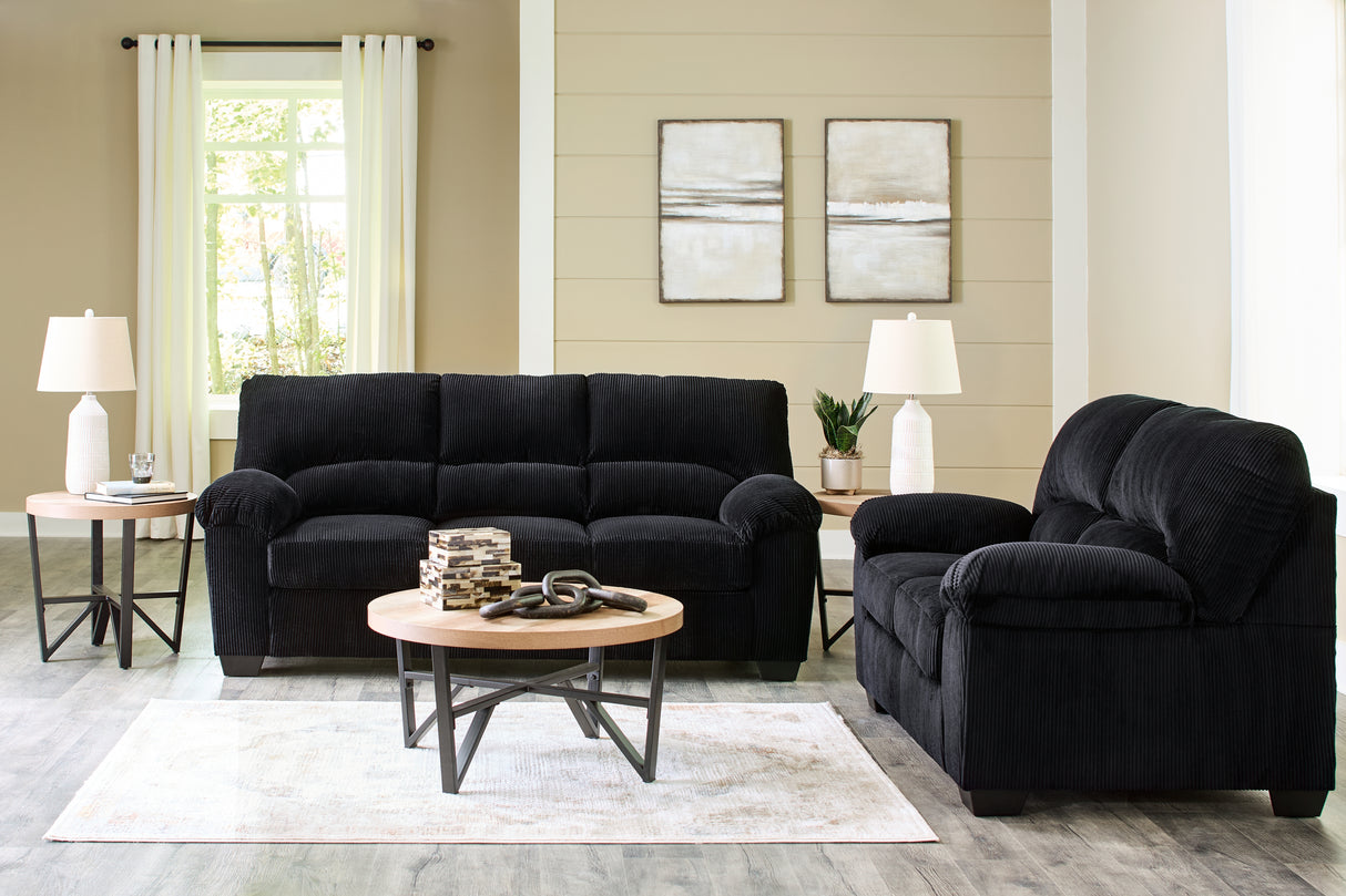 SimpleJoy Sofa and Loveseat in Onyx from Ashley - Luna Furniture