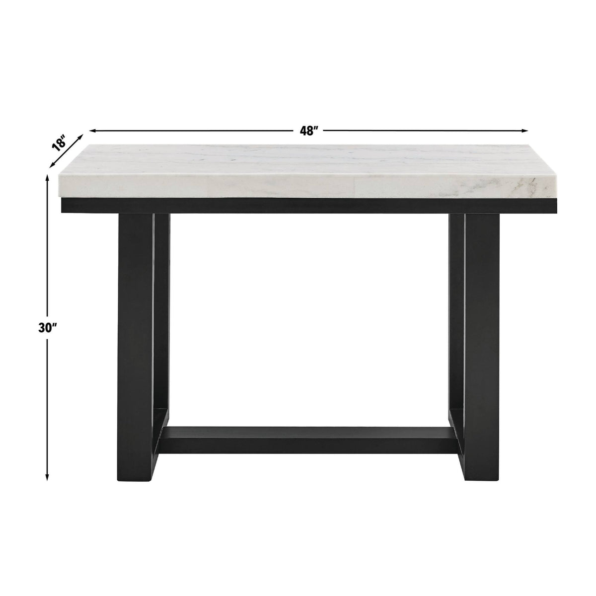 Lucca Espresso/White Marble Top Sofa Table from Steve Silver - Luna Furniture