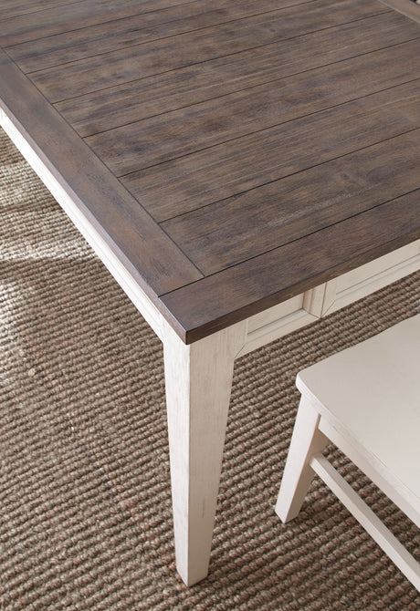 Cayla Dark Oak& White Extendable Dining Table from Steve Silver - Luna Furniture