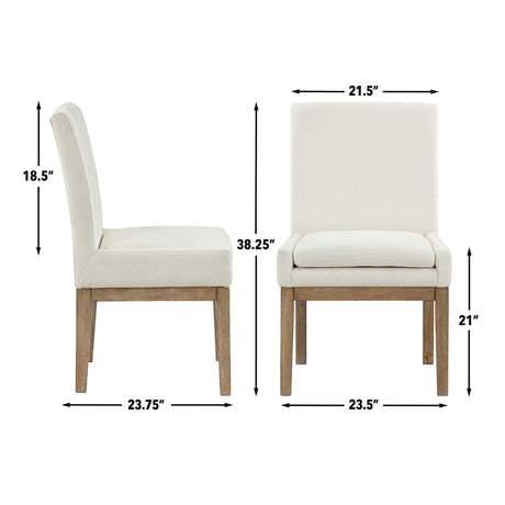 Aubrey Eggshell/Driftwood Parsons Chair, Set of 2 from Steve Silver - Luna Furniture