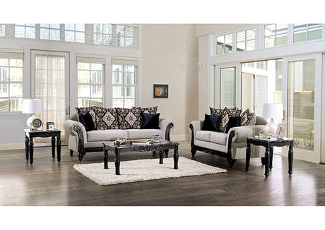 Molfetta Light Brown/Black Traditional Living Room Set from Furniture of America - Luna Furniture