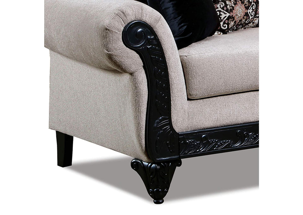 Molfetta Light Brown/Black Traditional Living Room Set from Furniture of America - Luna Furniture