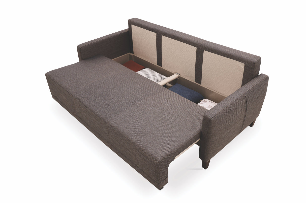 Smart Belzoni Brown/Blue 3-Seater Sofa Bed with Storage - SMART 03.302.0582.5576.0101.0000.17.4 - 