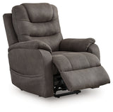 Snowfield Gunmetal Power Lift Recliner from Ashley - Luna Furniture