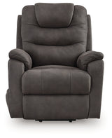 Snowfield Gunmetal Power Lift Recliner from Ashley - Luna Furniture