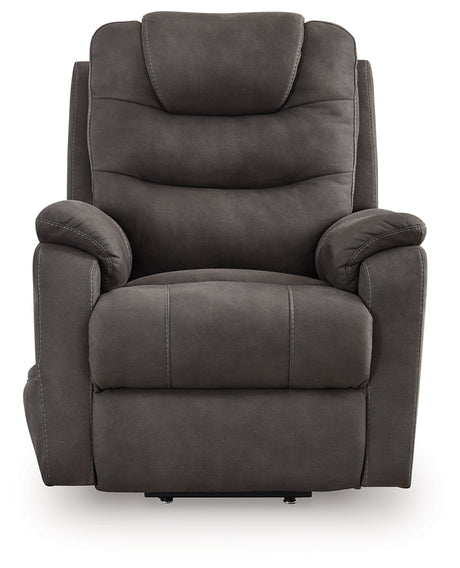 Snowfield Gunmetal Power Lift Recliner from Ashley - Luna Furniture