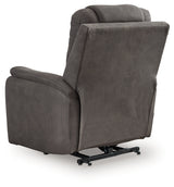Snowfield Gunmetal Power Lift Recliner from Ashley - Luna Furniture