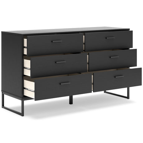 Socalle Full Platform Bed with Dresser and 2 Nightstands in Black from Ashley - Luna Furniture