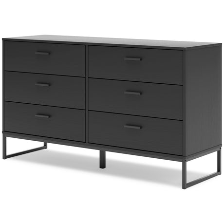 Socalle Full Platform Bed with Dresser and 2 Nightstands in Black from Ashley - Luna Furniture
