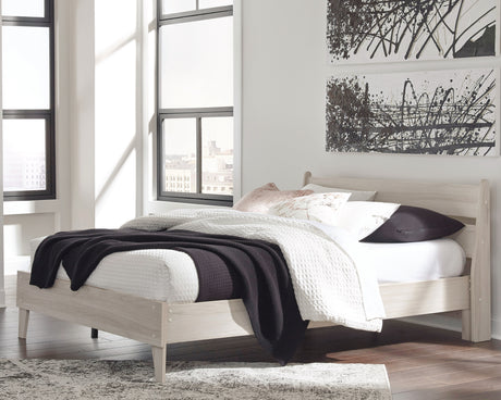 Socalle Light Natural Queen Panel Platform Bed with Dresser and Nightstand from Ashley - Luna Furniture