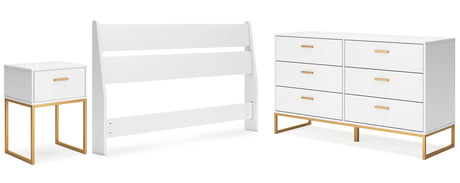 Socalle Queen Panel Headboard with Dresser and Nightstand in Two-tone from Ashley - Luna Furniture
