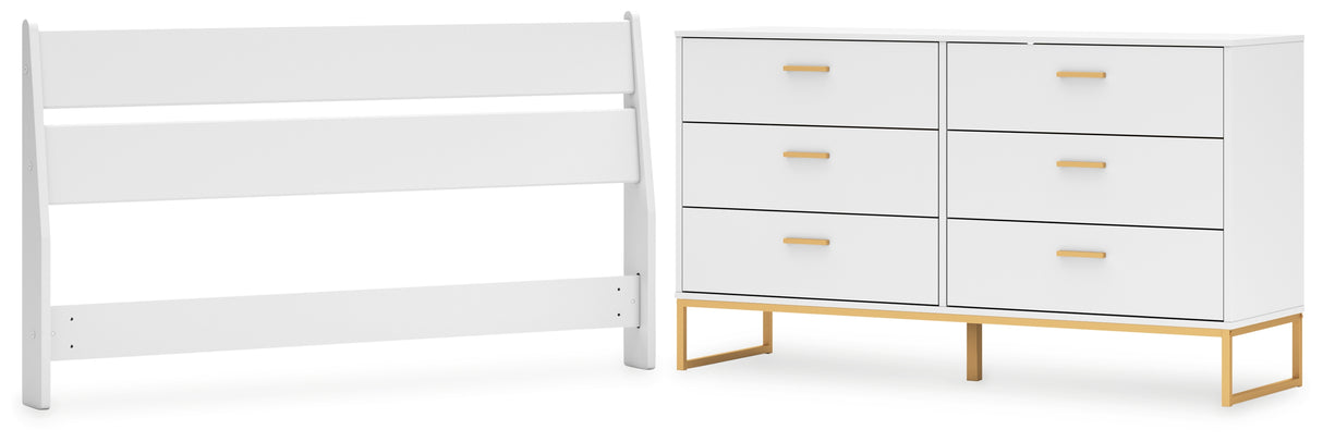 Socalle Queen Panel Headboard with Dresser in Two-tone from Ashley - Luna Furniture