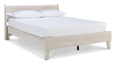 Socalle Queen Platform Bed with 2 Nightstands in Light Natural from Ashley - Luna Furniture