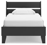 Socalle Twin Panel Platform Bed with Dresser and 2 Nightstands in Black from Ashley - Luna Furniture