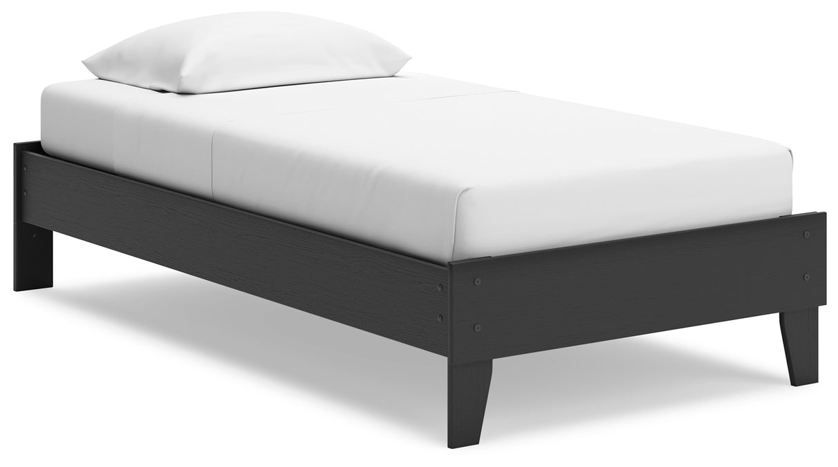 Socalle Twin Platform Bed with Dresser and 2 Nightstands in Black from Ashley - Luna Furniture