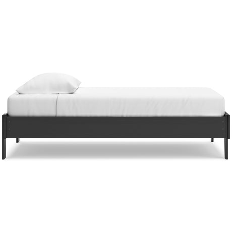 Socalle Twin Platform Bed with Dresser and Chest in Black from Ashley - Luna Furniture