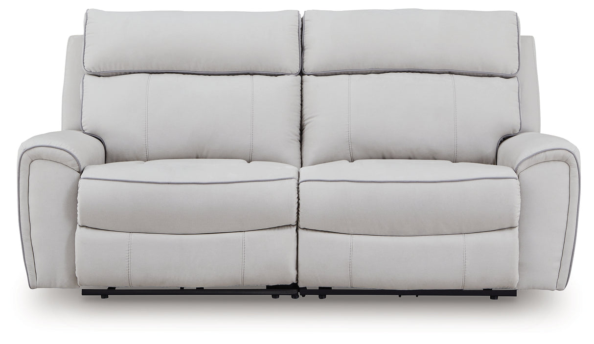 Social Pointe Pearl/Ash 2-Piece Reclining Loveseat from Ashley - Luna Furniture