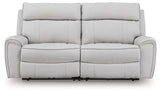 Social Pointe Pearl/Ash 2-Piece Reclining Loveseat from Ashley - Luna Furniture