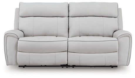 Social Pointe Pearl/Ash 2-Piece Reclining Loveseat from Ashley - Luna Furniture