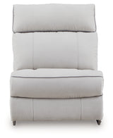 Social Pointe Pearl/Ash 5-Piece Power Reclining Sectional from Ashley Furniture - Luna Furniture