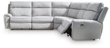 Social Pointe Pearl/Ash 5-Piece Power Reclining Sectional from Ashley - Luna Furniture