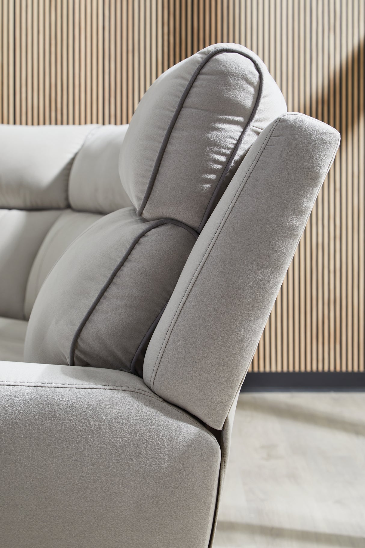 Social Pointe Pearl/Ash 6-Piece Power Reclining Sectional from Ashley Furniture - Luna Furniture