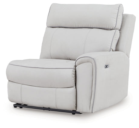 Social Pointe Pearl/Ash 7-Piece Reclining Sectional with Storage Consoles from Ashley Furniture - Luna Furniture