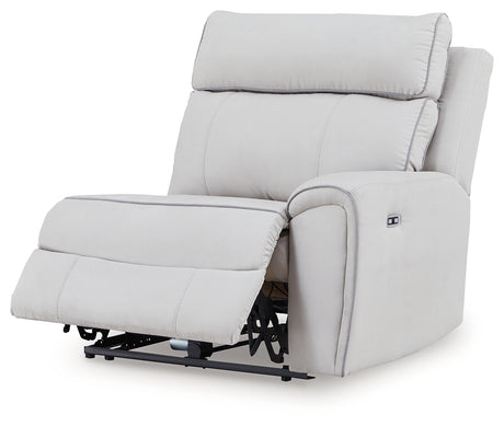 Social Pointe Pearl/Ash 7-Piece Reclining Sectional with Storage Consoles from Ashley Furniture - Luna Furniture