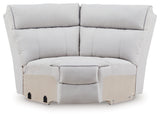 Social Pointe Pearl/Ash 7-Piece Reclining Sectional with Storage Consoles from Ashley Furniture - Luna Furniture
