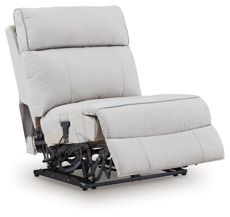 Social Pointe Pearl/Ash 7-Piece Reclining Sectional with Storage Consoles from Ashley Furniture - Luna Furniture