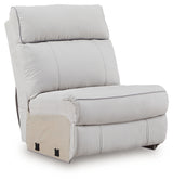 Social Pointe Pearl/Ash 7-Piece Reclining Sectional with Storage Consoles from Ashley Furniture - Luna Furniture