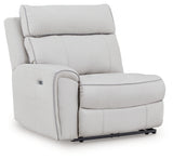 Social Pointe Pearl/Ash 7-Piece Reclining Sectional with Storage Consoles from Ashley Furniture - Luna Furniture