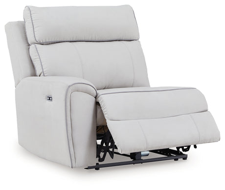 Social Pointe Pearl/Ash 7-Piece Reclining Sectional with Storage Consoles from Ashley Furniture - Luna Furniture