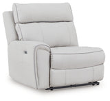 Social Pointe Pearl/Ash Left-Arm Facing Power Recliner from Ashley - Luna Furniture