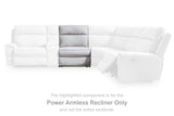 Social Pointe Pearl/Ash Power Armless Recliner from Ashley - Luna Furniture