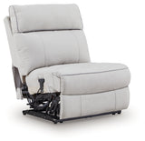 Social Pointe Pearl/Ash Power Armless Recliner from Ashley - Luna Furniture